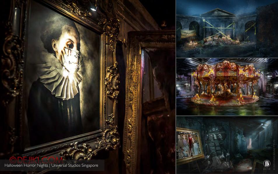 Halloween Horror Nights at Universal Studios Singapore — haunted-house environment design by Patrick Larsen, Studio Bound.